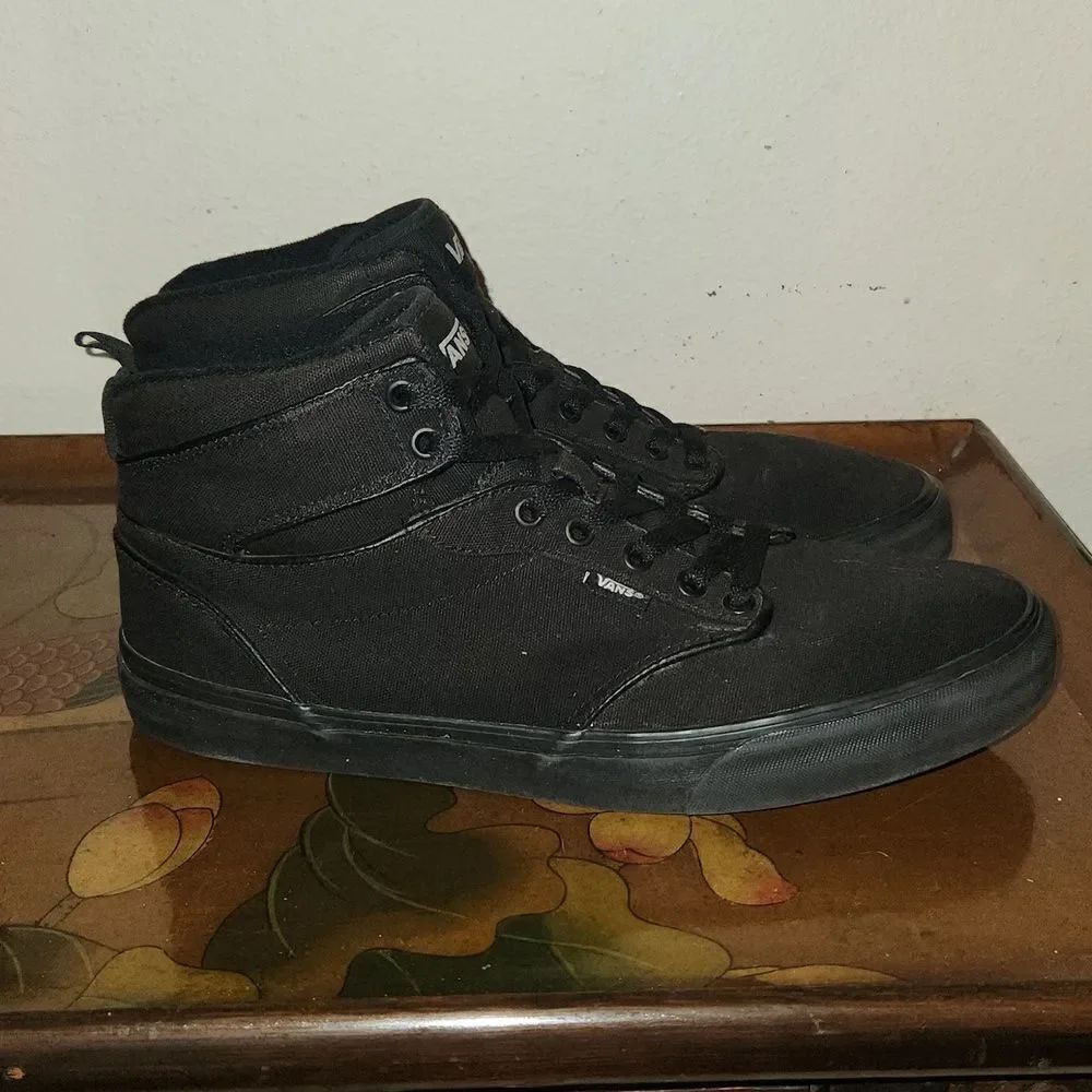 Vans Off The Wall Atwood Hi Top Triple Black Sk8er Shoes 11.5 Mens